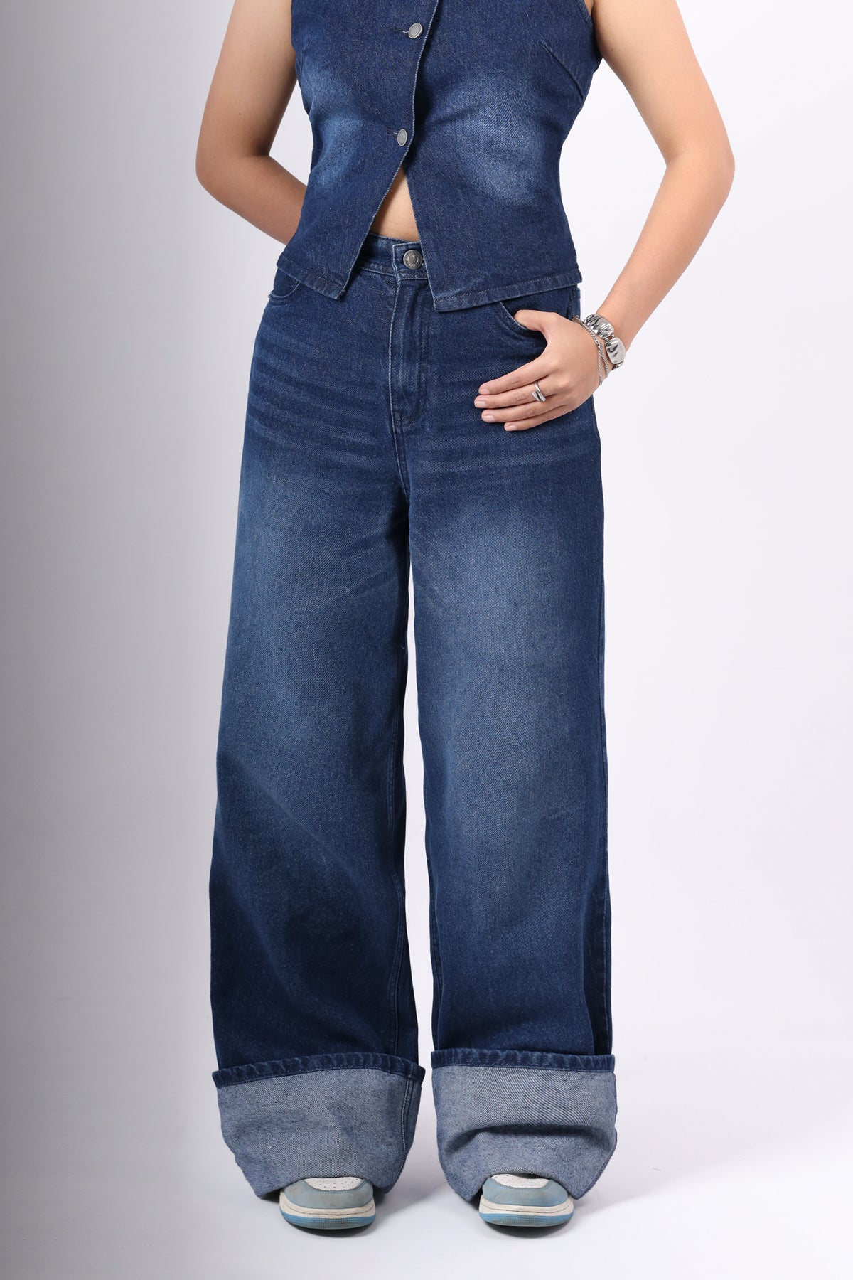 Cuff Straight Fit Jeans
