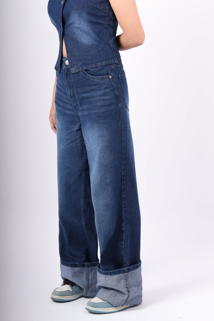 Cuff Straight Fit Jeans