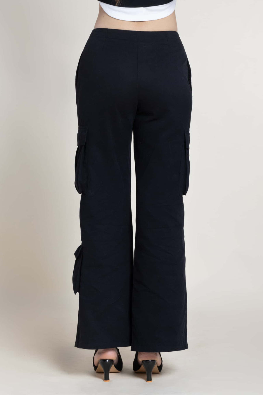 Multi-button Flared Cargo Pants
