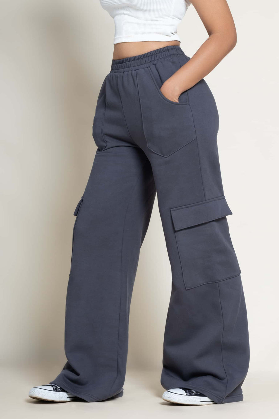 Wide cargo joggers