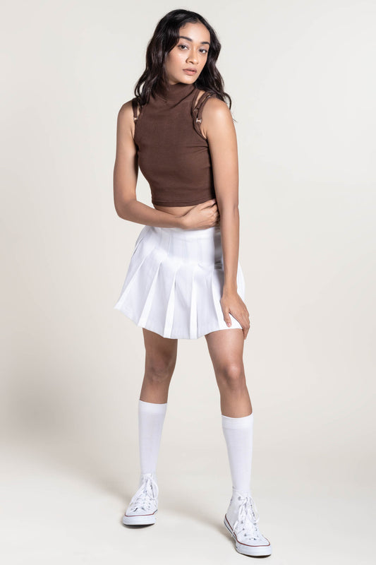 Mock neck rib top