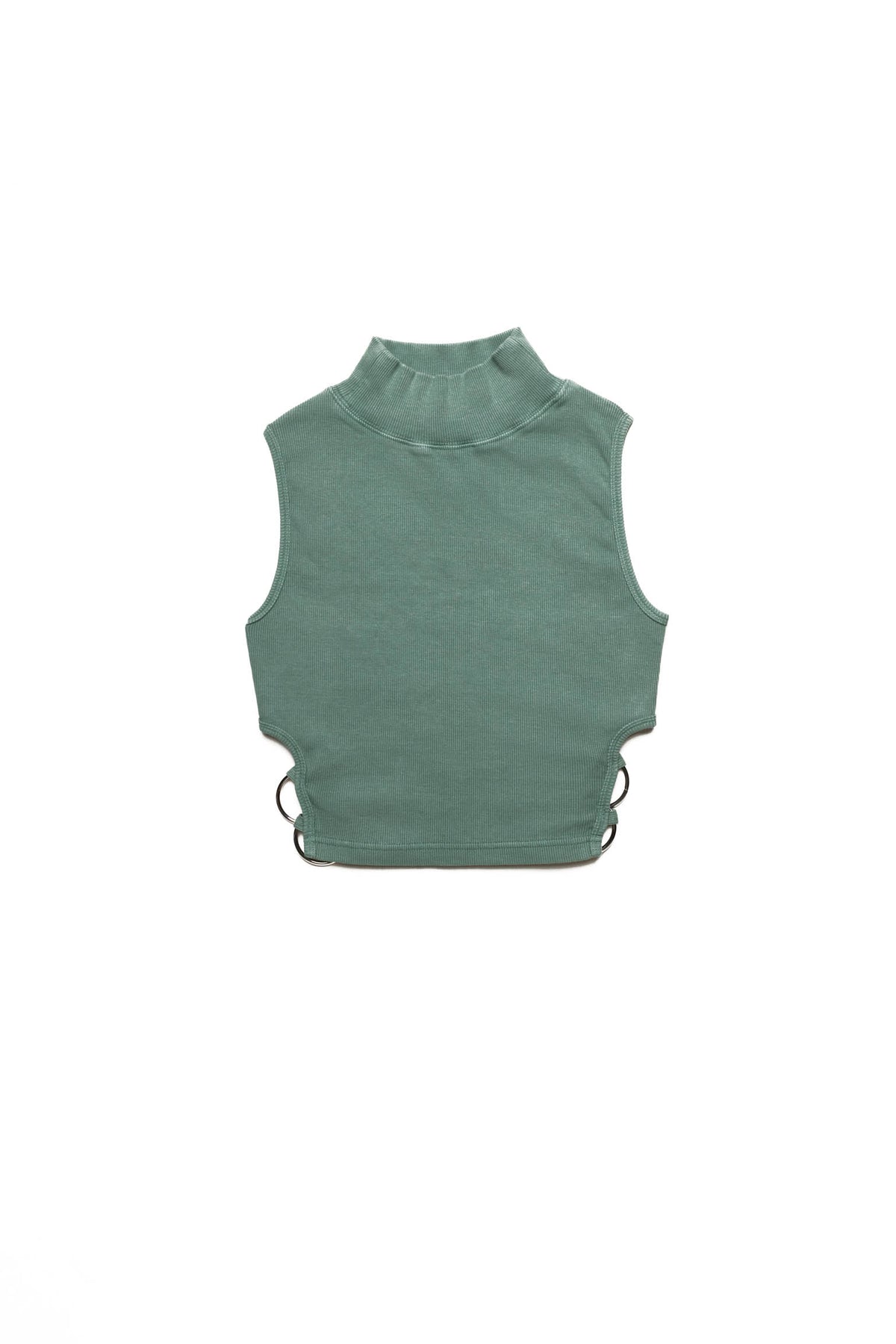 Mock neck rib top