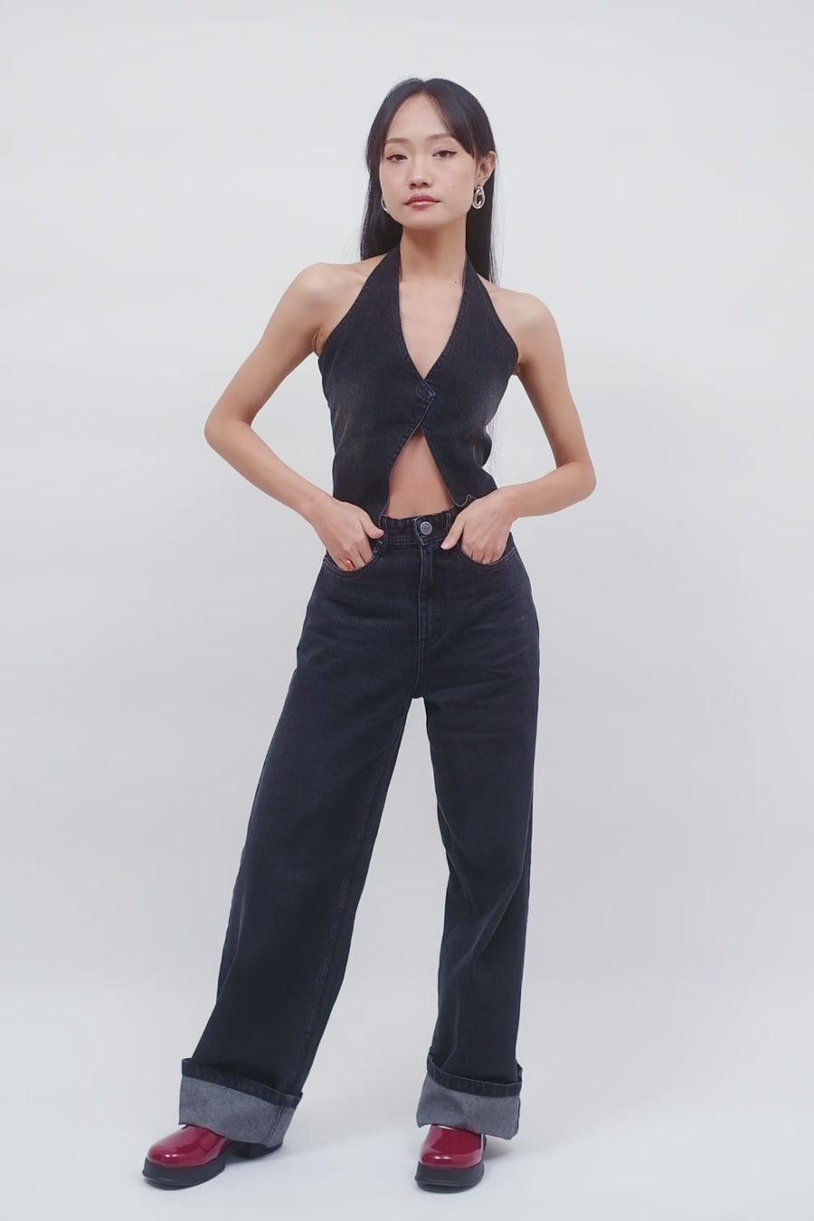Cuff Straight Fit Jeans